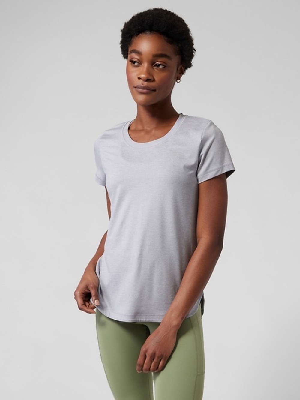 Athleta Gray Short Sleeve Athletic Tee Size Medium